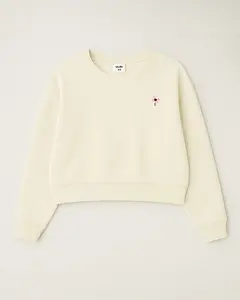 Crop Oversized Sweatshirt | Casual Drop Shoulder Crew Neck Pullover