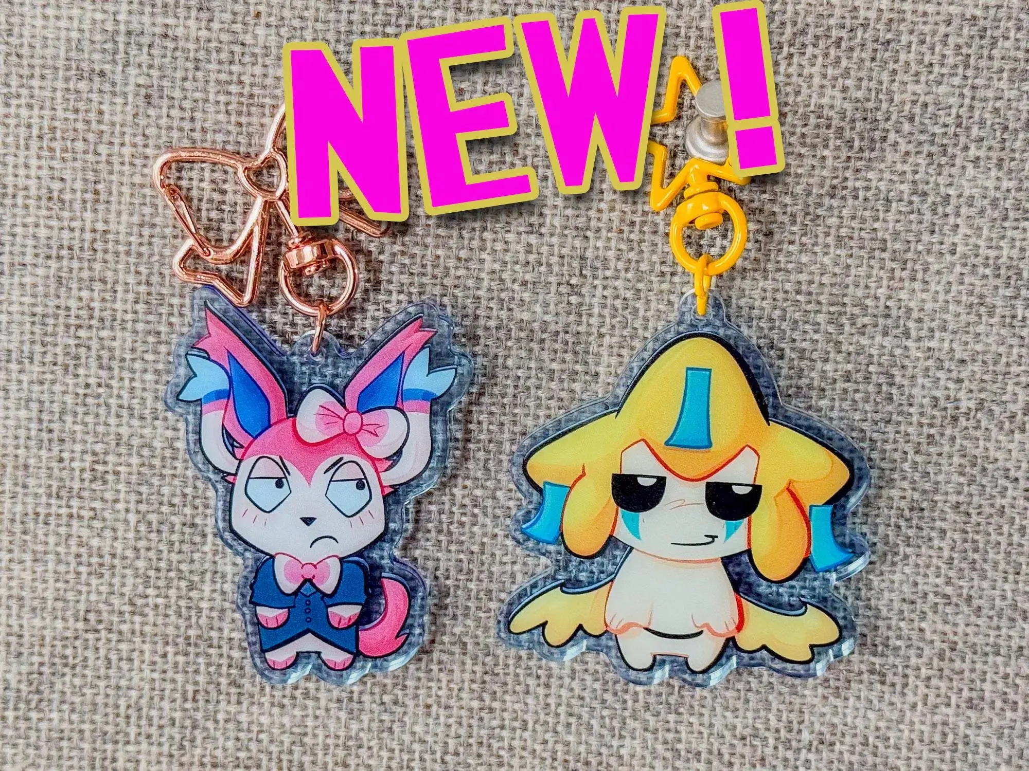 STARTERS movieunleashers keychains : Jirachi, Dr. Sylveon, Cute Keychain For Bag, Key, Gift