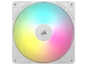 CORSAIR RS140 ARGB PWM 140mm Fan - White - Simplified Control - Daisy-Chain 4-Pin PWM and +5V ARGB Connections - Concentrated AirGuide Cooling - Magnetic Dome Bearing