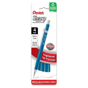 Pentel Sharp Mechanical Pencil with HB Lead, 4-Pack, Ideal for Precise Writing, Office Stationery & Writing Tool