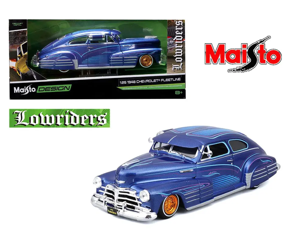 Maisto 1:25 1948 Chevrolet Fleetline Lowrider – Blue – Lowriders Design