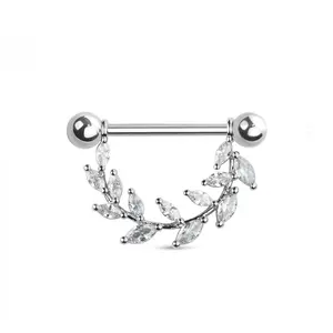 GEM GEM SET VINE 316L SURGICAL STEEL NIPPLE SHIELD (APIECE)