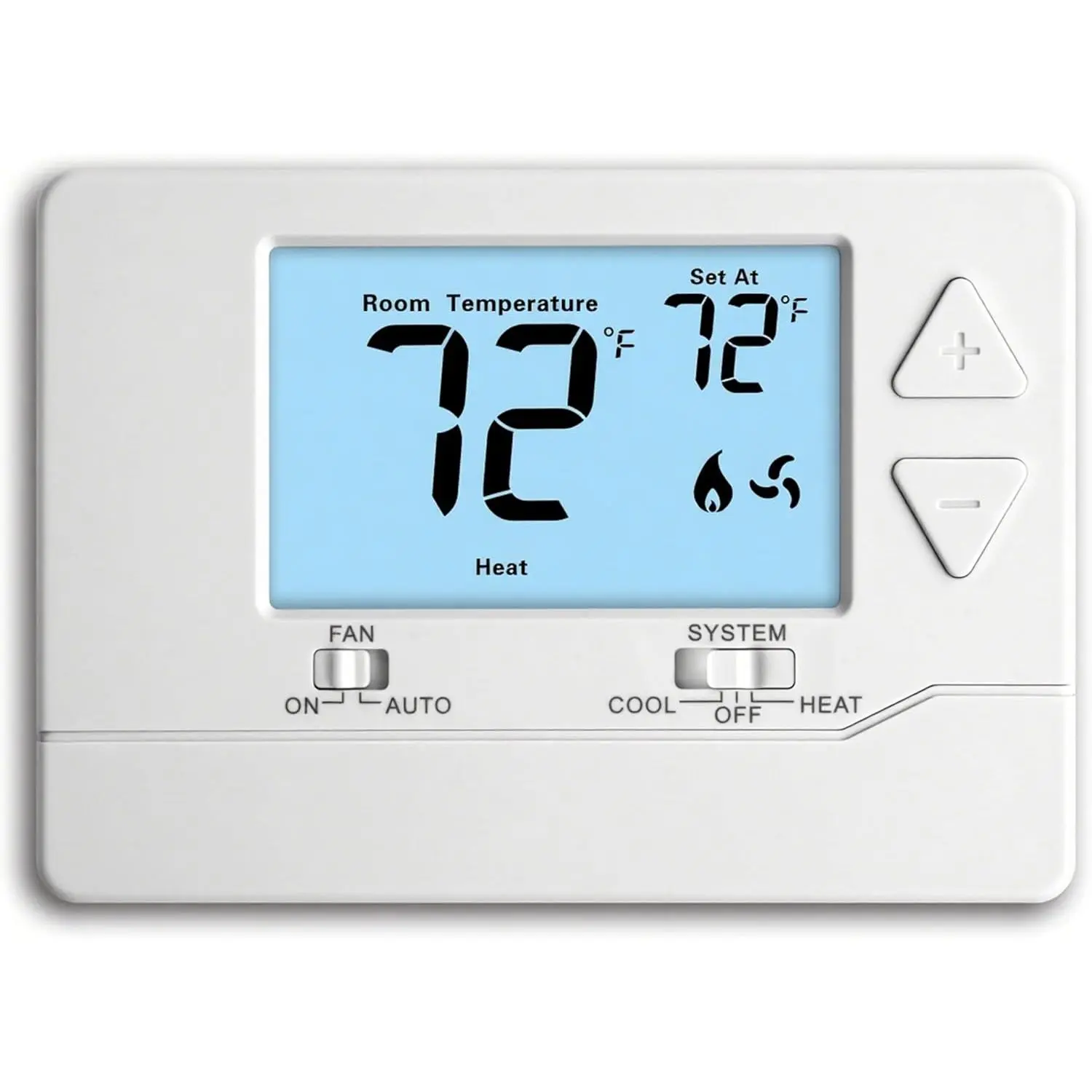 Non-Programmable Single-Stage Thermostat for Home Use | 1 Heat / 1 Cool Unit with White Backlight | Easy Install for DIY Enthusiasts, Easy Diy, For Use In Home, Digital, Heat/Cool Mode, Single-Stage Systems, System Cool / Heat