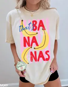 [Sale Up To 40%] Thats Bananas Comfort TShirt, Summer Fruit Tshirt, Food Pun Shirt, Retro Graphic Tee, Banana Graphic Tee, Trendy Summer Shirt