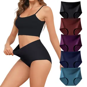 LEVAO 5 Pack Women’s Seamless High Waisted Underwear – Soft Stretch No Show Briefs, Full Coverage Panties S-XXL
