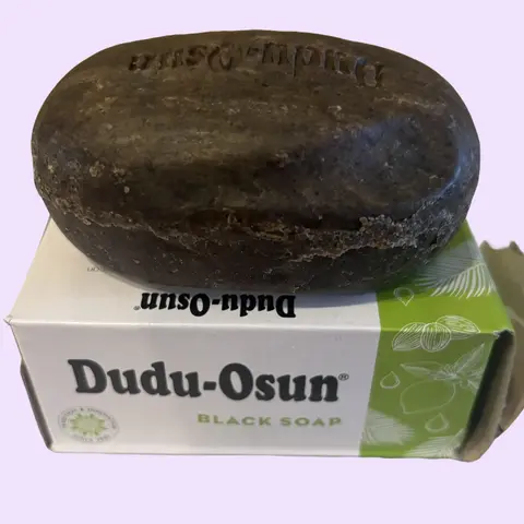 Dudu Osun Black Soap 150g Bath Cleanser - Lemon-Infused Antibacterial Shea Body Wash, Palm Bunch Ash-Enriched All Natural Nontoxic Body Care, Shower Product for Acne Treatment, Irritated Skin Relief, Radiant Repair, All Skin Types