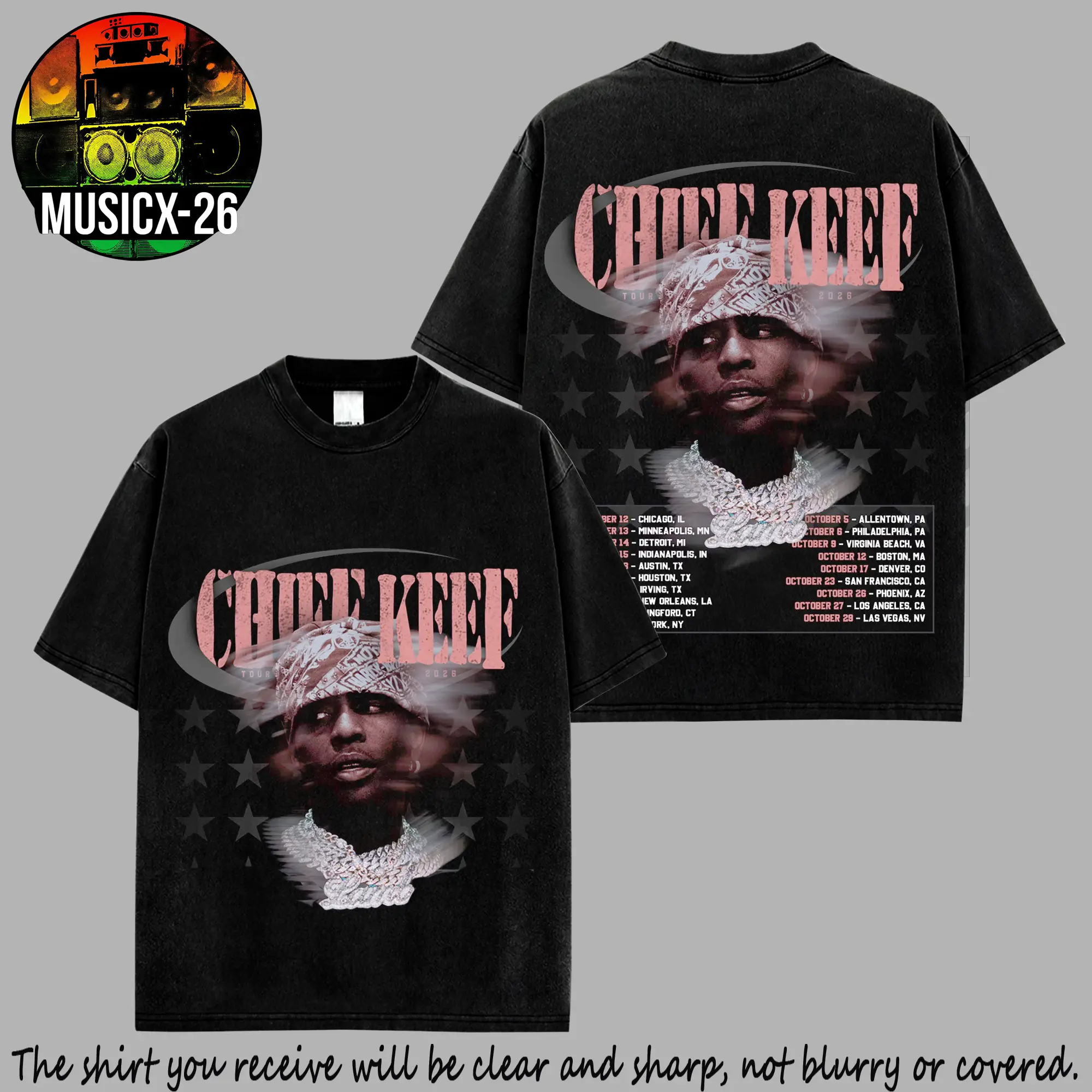 Chief Keef Live Tour 2026 Graphic Premium Soft 100% Cotton T-Shirt, Skeletor Sosa Fans Hip-Hop Shirt, Chief Keef Fan Graphic Tee, Gift For Hip-hop Music Fan Merch Shirt