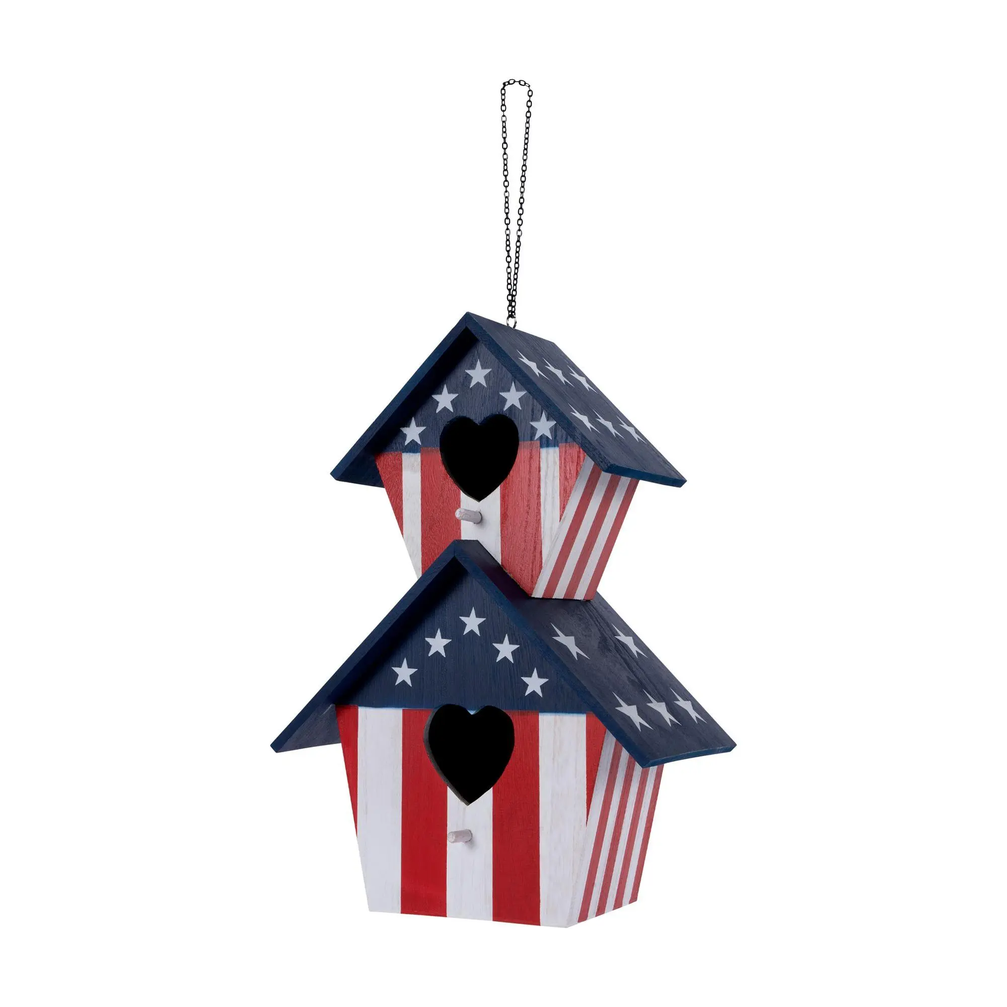 Backyard Expressions 2 Compartment Hanging Wooden Birdhouse Backyard Expressions 2 Compartment Hanging Wooden Birdhouse