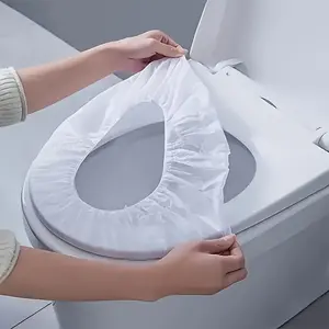 Disposable Flushable Toilet Seat Covers (10-20-30 Pieces), Portable Travel Packs, Soft Fabric Paper, Comfortable Hygienic Home Bathroom Supply, Toilet Lid Cover