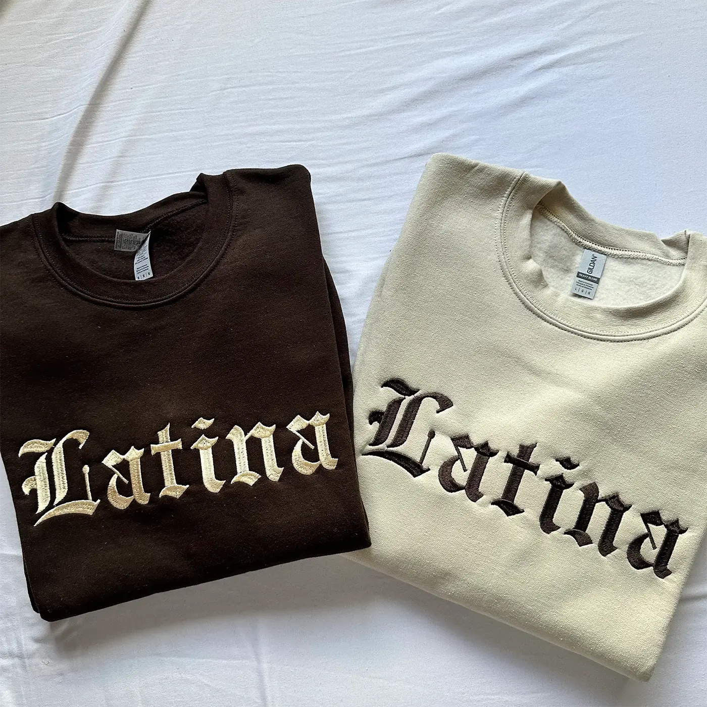 Latina Embroidered Sweatshirt, Gothic Script Crewneck, Latina Pride Gift