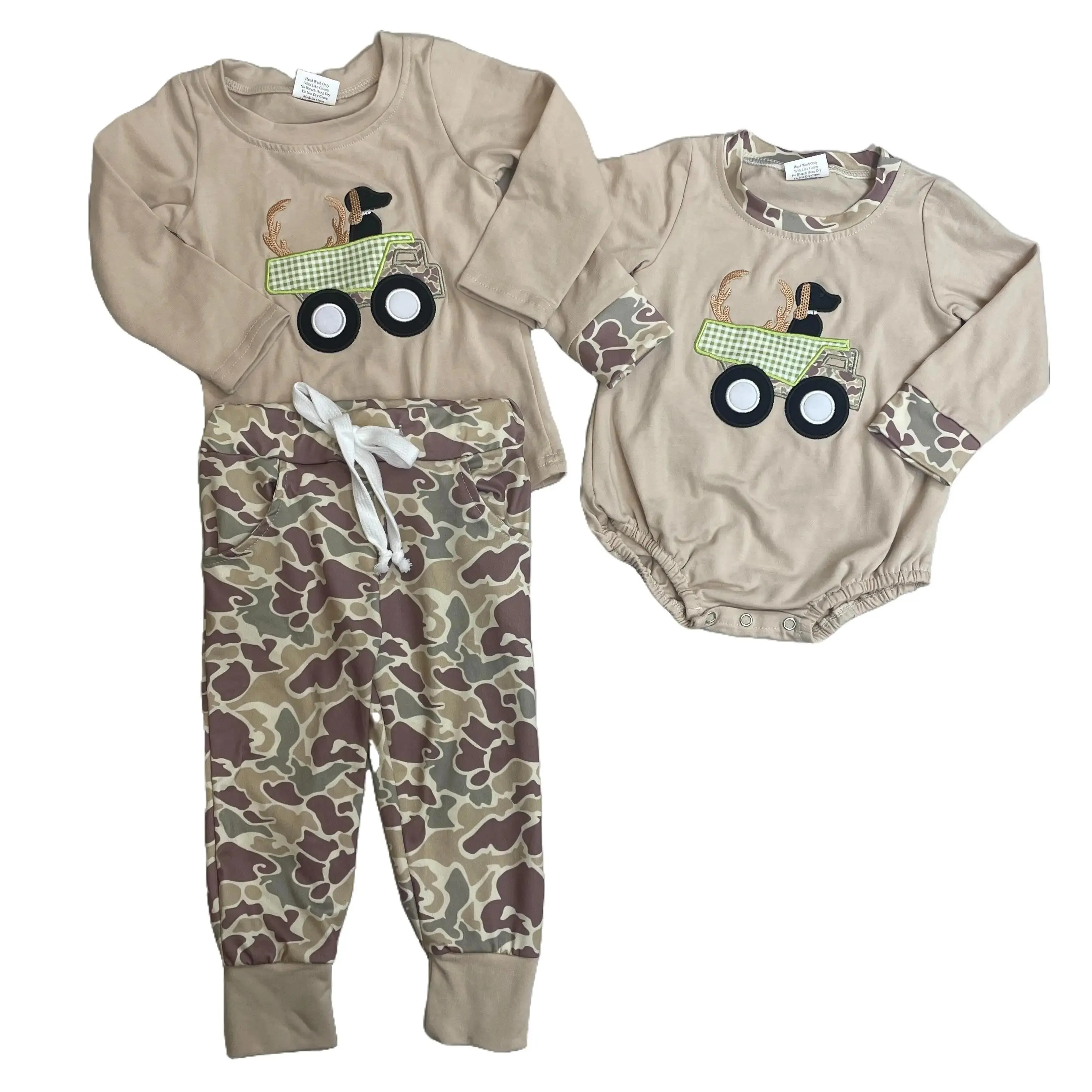 Boy's Winter Camo Suit, Kids' Hunting-Themed Clothing Set for Outdoor Dog Hunting Activities, Casual Set