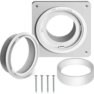 Dryer Vent Connector Kit, Dryer Vent Wall Plate with Quick Connect & Disconnect, Twist Lock Dryer Duct Connector Kit Fits 4 Inch Tubes, Covers Area 7 Inch x 7 Inch, for Dryer Washer Bathroom