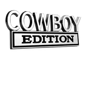 3D Decal Sticker Durable Car & Truck Emblems, COWBOY Edition Emblem Car Side Rear Front Hood Door Fender Bumper Metal Badge, Durable Metal Construction, Universal Car Sticker, Car Decorations, Automotive Decoration, Sticker For Cars, Truck Decals