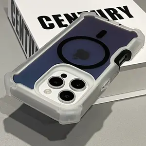 Heavy-Duty Hard PC Reflective Case for IPhone 17 16 15 14 13 Pro Max Plus Air Magnectic Wireless Charging Protective Defender Cover