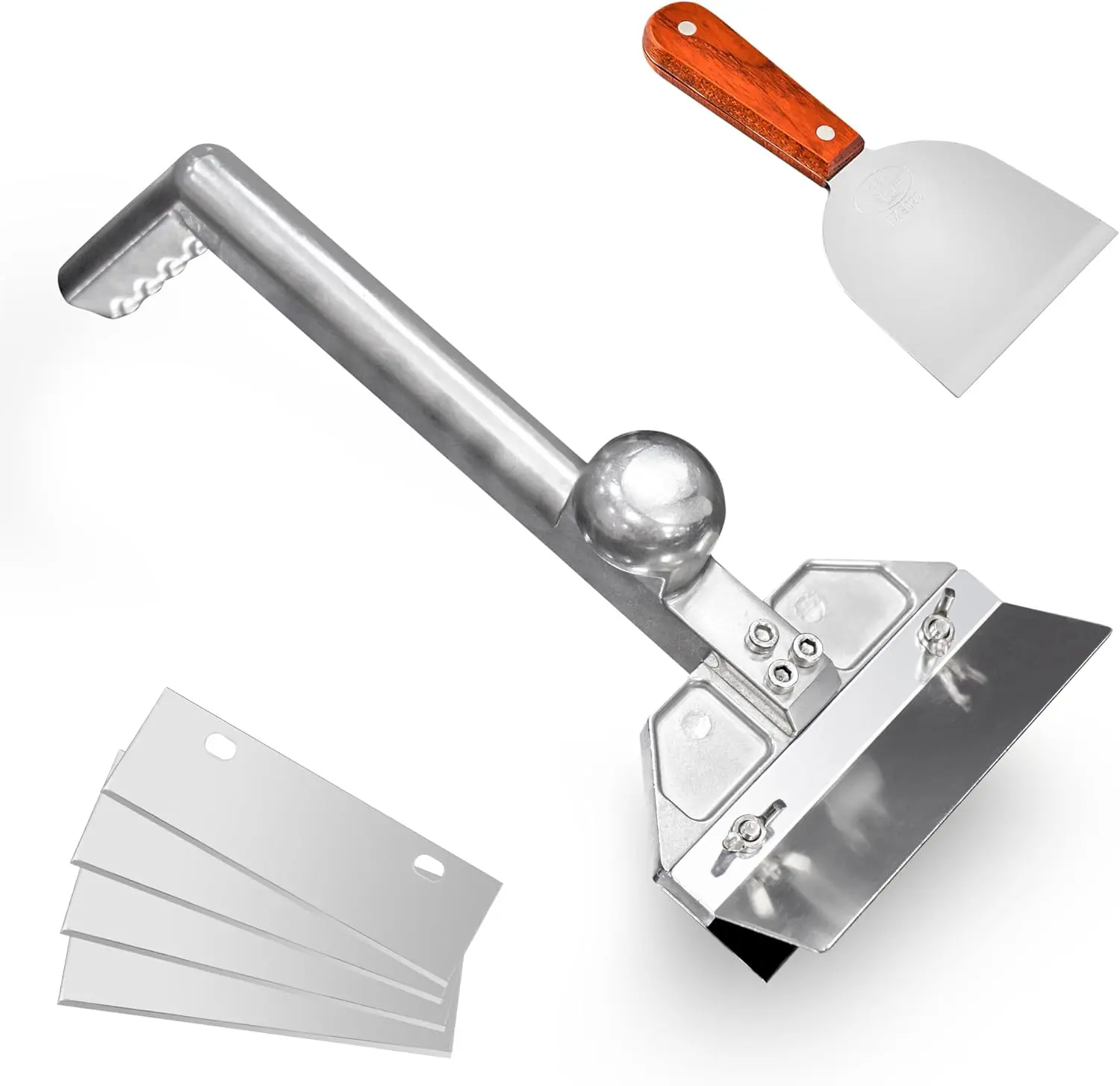 Grill Scraper Heavy Duty Griddle Scraper Set with Replacement  Flat Top Grill Accessories Griddle Cleaning Kit for Restaurants,Diners, Outdoor Grill Cleaning