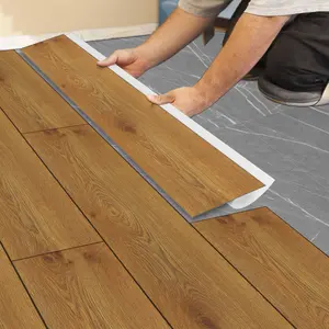 Self-adhesive pvc floor tiles, American natural wood grain appearance, waterproof and stain resistant, suitable for bathroom, kitchen, living room, bedroom, home renovation,36 inches x 6 inches