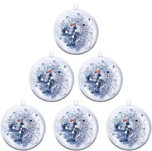20 count (3.15"/80mm) Clear DIYChristmas Ornaments, Clear Plastic Fillable Ornaments Ball, for Christmas, for   Present Holiday Wedding Party Home Decor.