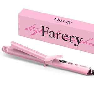 Farery Long Barrel Curling Iron, 11 Adjustable Temp, Include Clips & Silicone Pad, Sakura Pink, Hair Curlers, Comfort