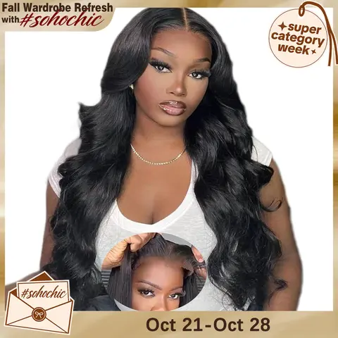 [30Inch Only $109] Liqusee 7x6 Glueless Wigs Human Hair Pre Plucked Body Wave Lace Front Wigs Human Hair 180% Density Put on And Go Glueless Wig For Black Women #tiktokshopsummersale #SohoChic #tiktokshopstockup