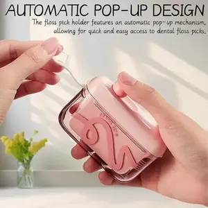Travel-sized storage case for Dental Floss Picks - features an automatic pop-up dispenser, portable and refillable, perfect for oral care at home, in restaurants, and while traveling, Oral Care Supplies