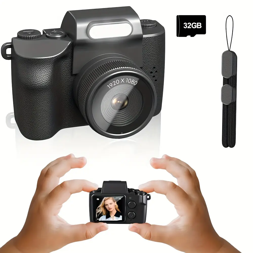 Compact Digital Camera Keychain with Flashlight, 1080P Mini Retro Micro Camcorder, 1.3 Inch LCD Screen, Portable Recorder for Travel Learning ()