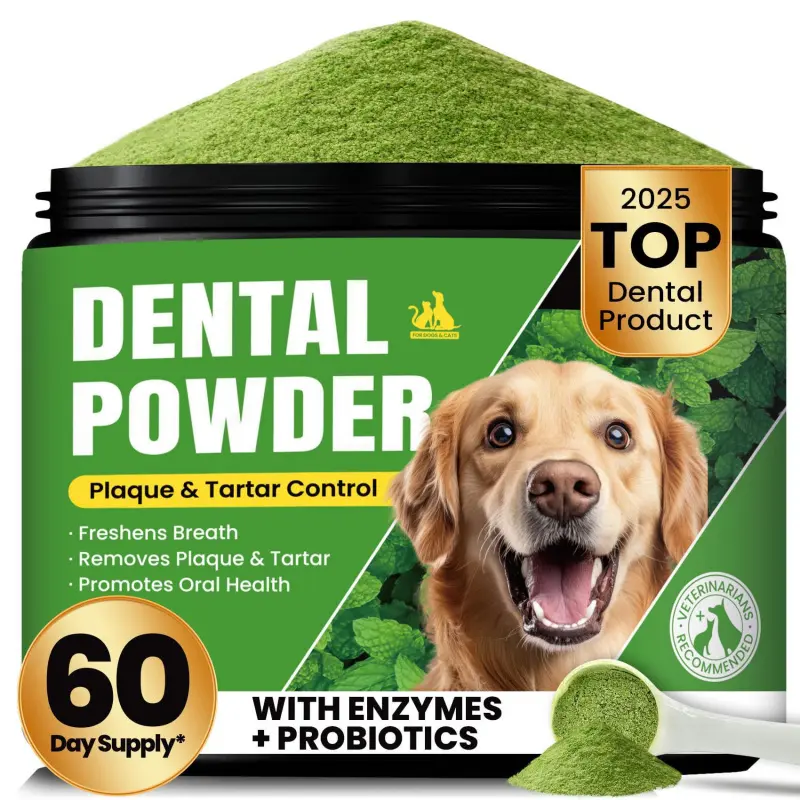 Vet-Recommended!Pet dental powder with 60-day supply , easily removes tartar and plaque-150g