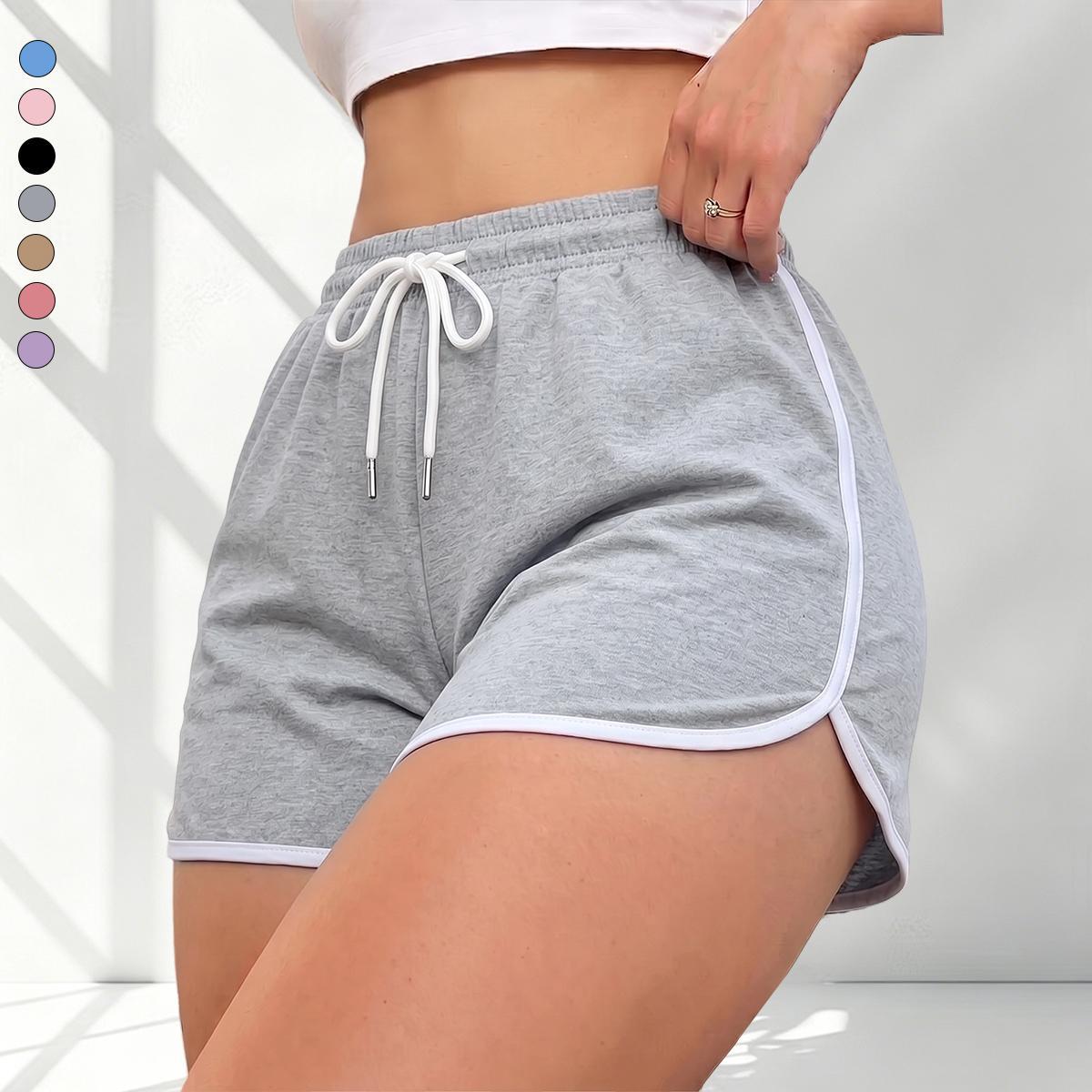 Women’s quick-dry, breathable athletic shorts; casual loose summer shorts with an elastic waistband; stylish striped loungewear shorts; athletic shorts; comfortable casual shorts