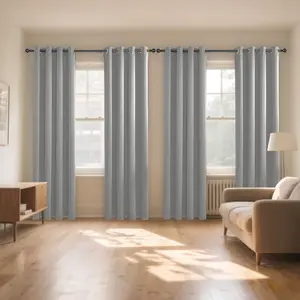 4 Panels Solid Color Thickened Curtains for Living Room & Bedroom, Light Blocking, Minimalist Modern Style, Grommet Top, Sun Protection, Privacy, Darkening Room for Dining Room, Study, Office, Balcony Divider, Outdoor Garden Heat Insulation