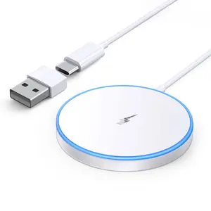 Wireless Charger for iPhone 15/14/13/12 Series AirPods 3/2/Pro/Pro 2 - LED Charging Pads