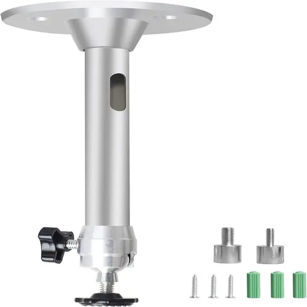 Wall Projector Mount Stand Compatible with QKK, DR.J, DBPOWER, Anker, VANKYO, AAXA, Jinhoo, PVO, TMY, AuKing and Most Other Mini Projector (175mm, Silver)