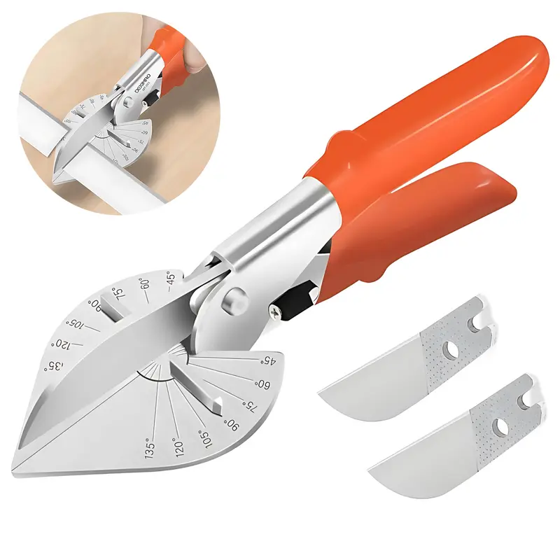 Deximro Multi-Angle Trimming Scissors - Adjustable Head Cutting Tool, Ergonomic Grip, 45°-135° Angle Range, Compact Pocket-Size, Easy to Carry, Less Strain, Less Hand Fatigue, Better Control, Clean Cuts, Less Damage, DIY Home Repair Tool
