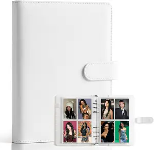 A5 Binder-Kpop Trading Photocard Binder,6 Ring Cards Collector Album With 240 Card Slots, 30 Double-Sided Photocard Sleeves, Pu Leather Album Cover for Organizing Game Cards & Kpop Merch