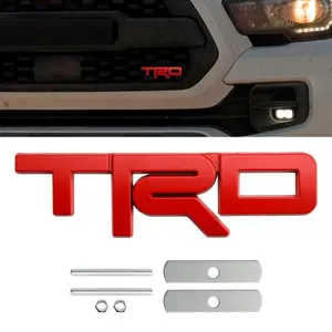 TRD Red Front Emblem for Toyota Hilux Fortuner Camry Yaris Tacoma 4Runner Durable Stylish Vehicle Sticker High-Quality Logo Accessory