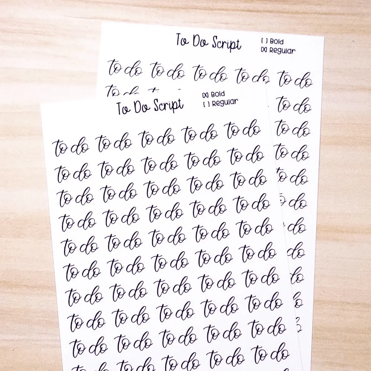 To Do Script Planner Sticker Sheet 55 Stickers Bujo Calligraphy