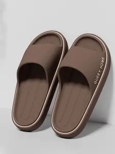 Men's Minimalist Solid Color Slides, Casual Soft Comfortable Home Slippers, Non-slip Thick Sole Slippers for Indoor & Outdoor Wear, Flipflop, Footwear