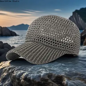 Unisex 2026 Summer Outdoor Sun Hat - Breathable Mesh, Adjustable Snapback, Sun Visor, Ideal for Fishing, Hiking