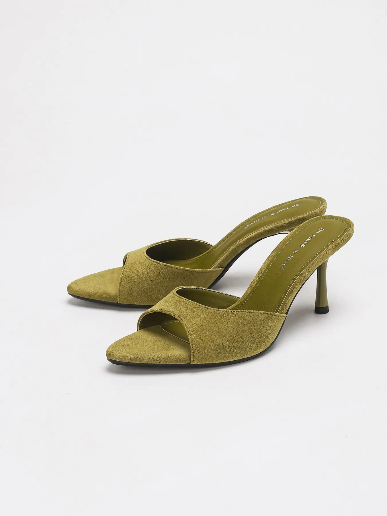 Women's Suede Heeled Mules | Peep Toe Kitten Heel Slides | Summer Dressy High Heel Sandals for Women | Casual Elegant Heels for Daily Vacation Party design open toe soft sole high heel footwear Elegant Stiletto