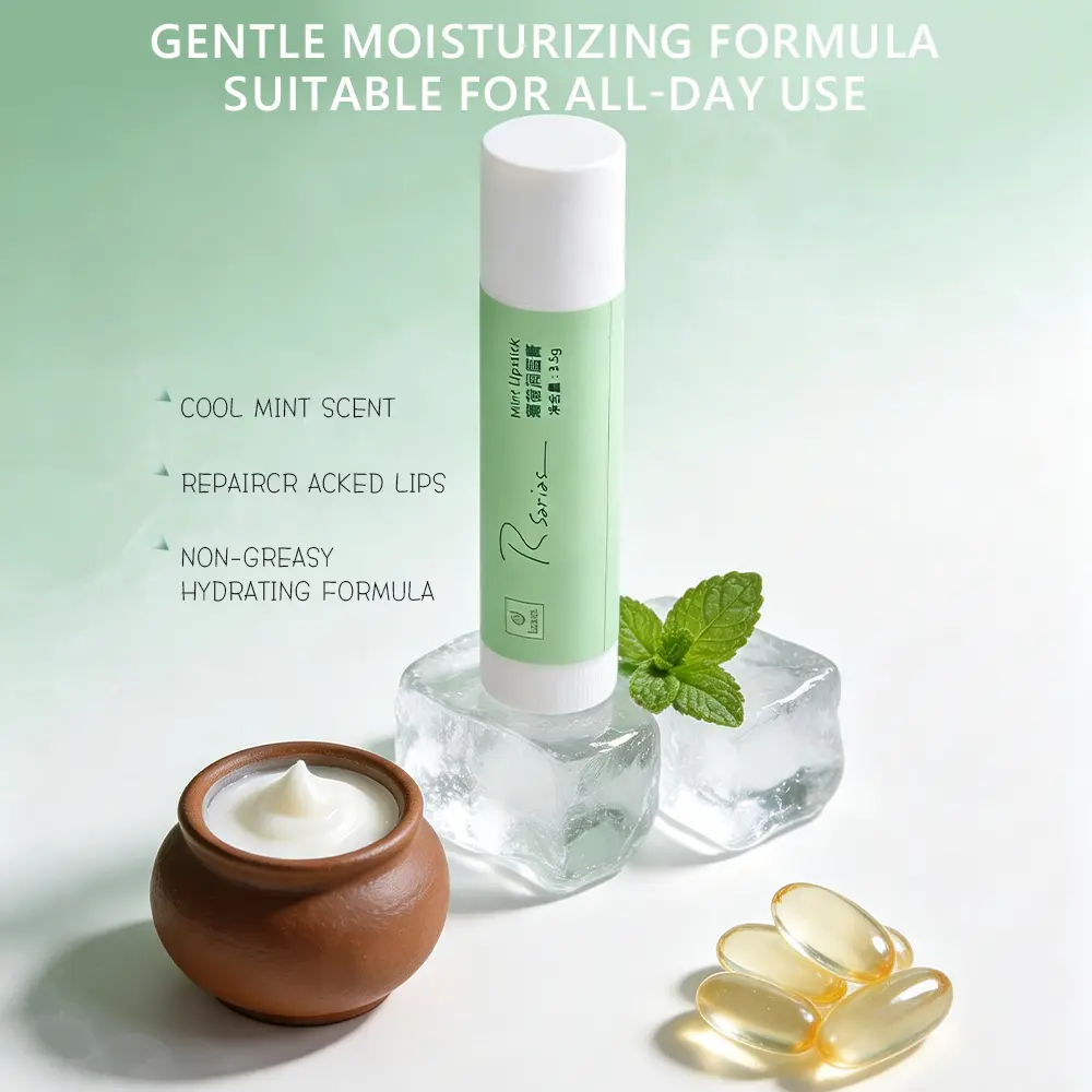 【Rsarias】Mint Lip Balm Stick, Cooling Moisture Lip Care, Refreshing Hydration For Dry And Chapped Lips, Easy Carry Travel Lip Balm