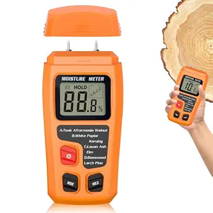 Wood Moisture Meter, Portable LCD Display Wood Moisture Tester, Waterproof, Heavy Duty & Durable Moisture Meter for Wood, Wall, Floor, Ceiling