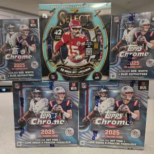 Sports Cards Repacks Box - 2 Chrome Blasters, 2 Chrome Megas, 1 Panini Select Mega 2 chrome blasters Collectible Sports Cards Packs for Collectibles Enthusiasts