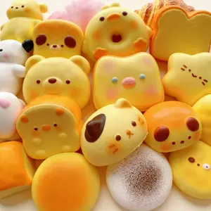Cute Cartoon Squeeze Toys, Kawaii Squishies Slow Rising Stress Relief Toys, Soft Animal Bread Shape Fidget Toys for Kids Adults, Anxiety Relief Squeeze Toys for Birthday, Christmas, Party Favors, Desk Decor