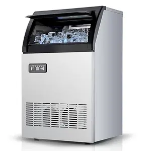 【GARVEE】Commercial Ice Maker Machine - 120lbs/24H, 33lbs Storage Basket, Stainless Steel Under Counter, Self Cleaning, Includes Water Filter & Scoops, for Home Office Restaurant Bar