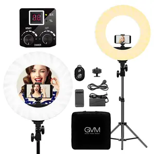 GVM LED Ring Light Kit with Bluetooth and Tripod, 14 inch Bi-Color Dimmable Video Light for Makeup, Tiktok, Vlog Selfie Photography Lighting