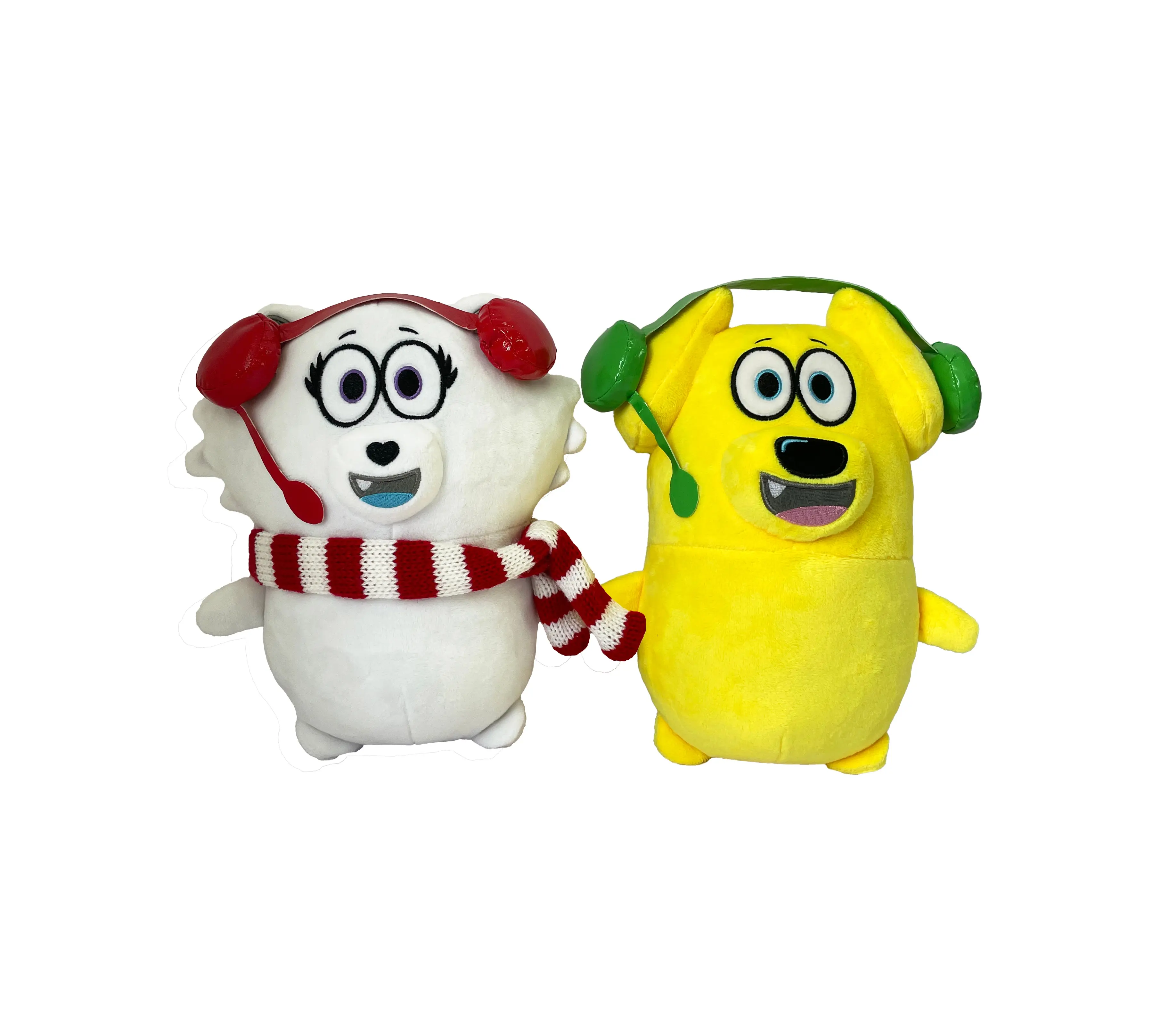 Tyler and Snowi 2PCS Cuddly Stuffed Animals, Soft Adorable Stuffed Plush Toys, Machine Washable Easy-Care Collectible Character Pillow Doll Merchandise for Home Room Decor