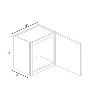 Slim Shaker White Single Door Wall Cabinet - 18"W x 12"H x 12"D