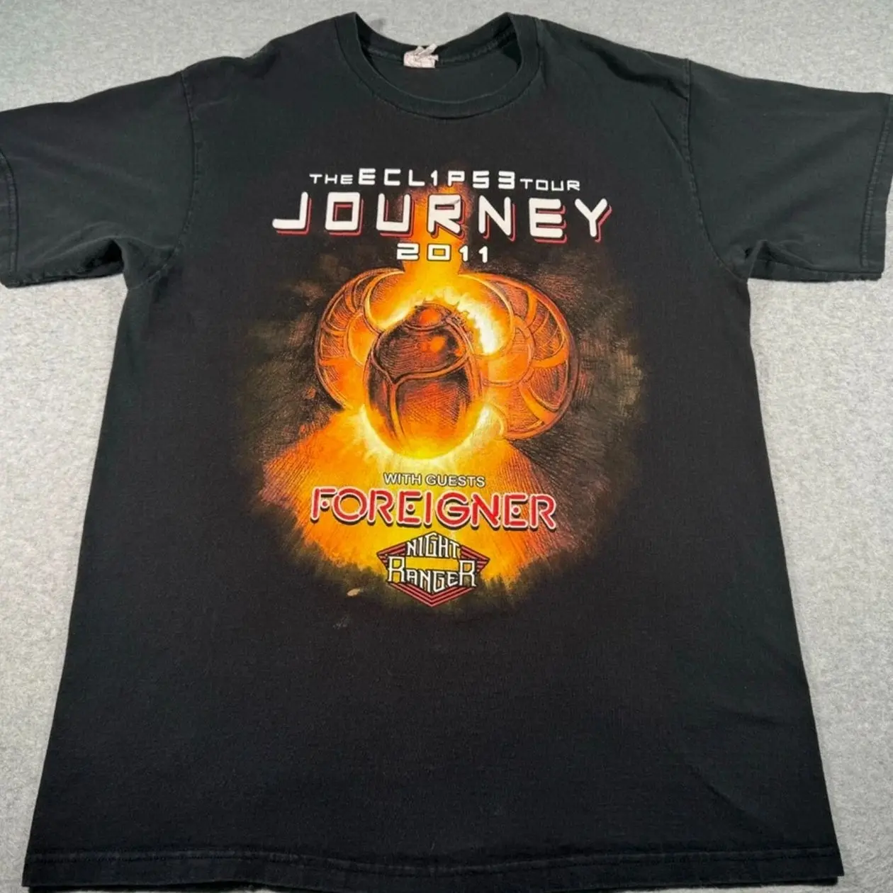 Journey Shirt Adult Large Black 2011 Eclipse Tour Rock Band Music Guest Mens T
