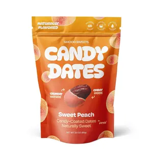 AFFILIATE SAMPLE ONLY (NOT FOR SALE) – 1 Pack Sweet Peach Candy Dates – Naturally Flavored Fruit Snack Bites | Soft & Chewy Treat