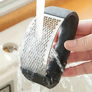1pc, Garlic Press, Stainless Steel Garlic Press, Rocker Metal Garlic Mincer, Washable Garlic Crusher, Kitchen Garlic Chopper, Garlic Masher, Kitchen Stuff, Kitchen Gadgets