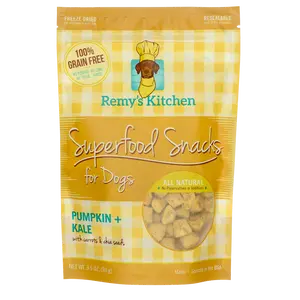Remys-Kitchen Pumpkin+Kale Superfood Snacks for Dogs, 3.5oz Freeze Dried Limited Ingredient Treats