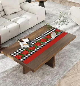 Table Runner Christmas Poinsettia Holly Table Runners Dresser 18x53in